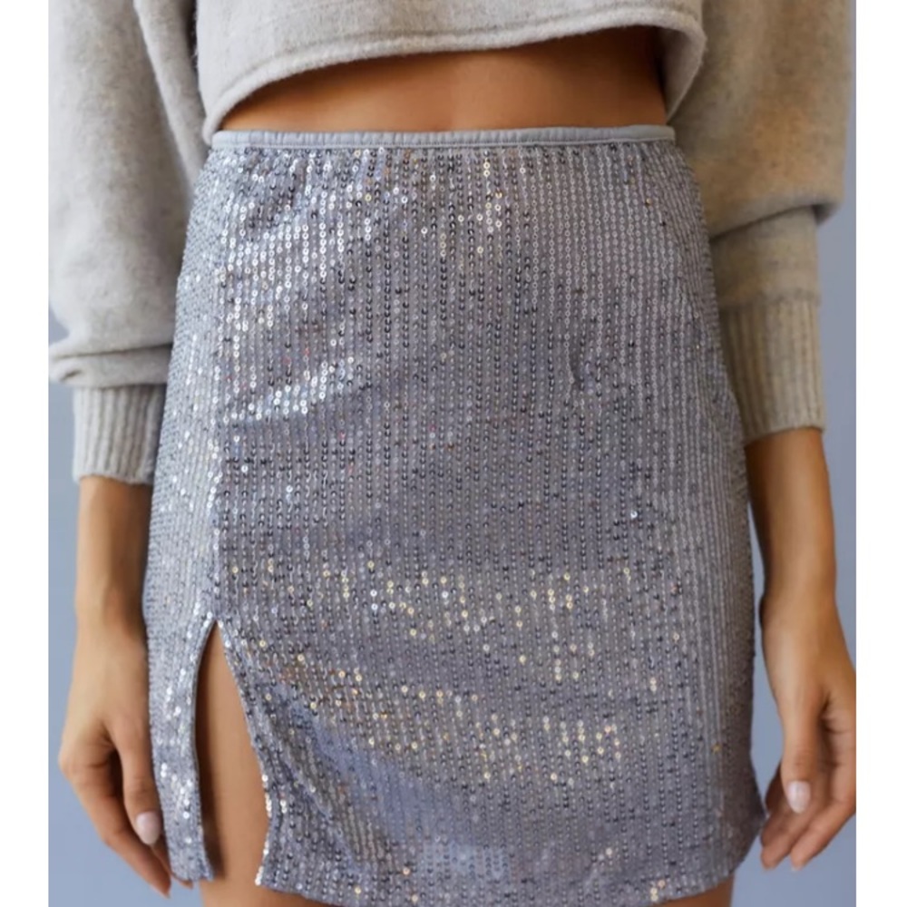 Motel Shenka Mini Sequin Skirt